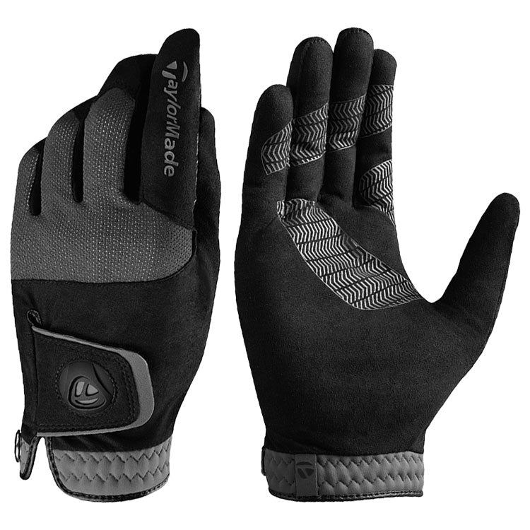  TaylorMade Rain Control Golf Gloves (Pair Pack) (Black) Even Stronger Grip In The Wettest Conditions