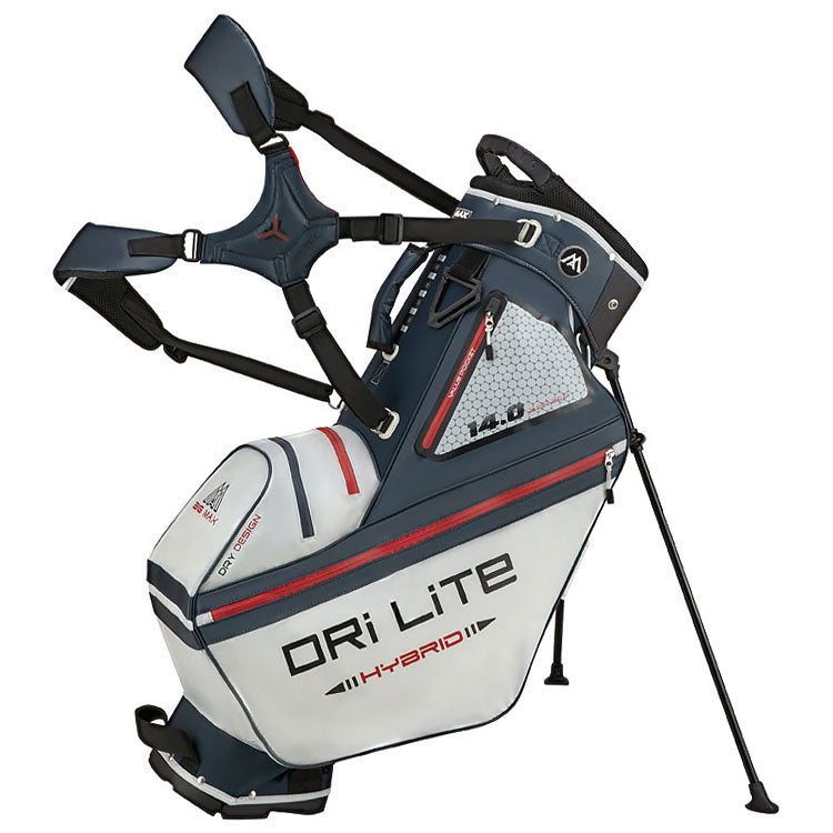  Big Max Dri-Lite Hybrid Tour Golf Stand Bag (Silver/Blue/Merlot) Water Resistant With Maximum Organisation