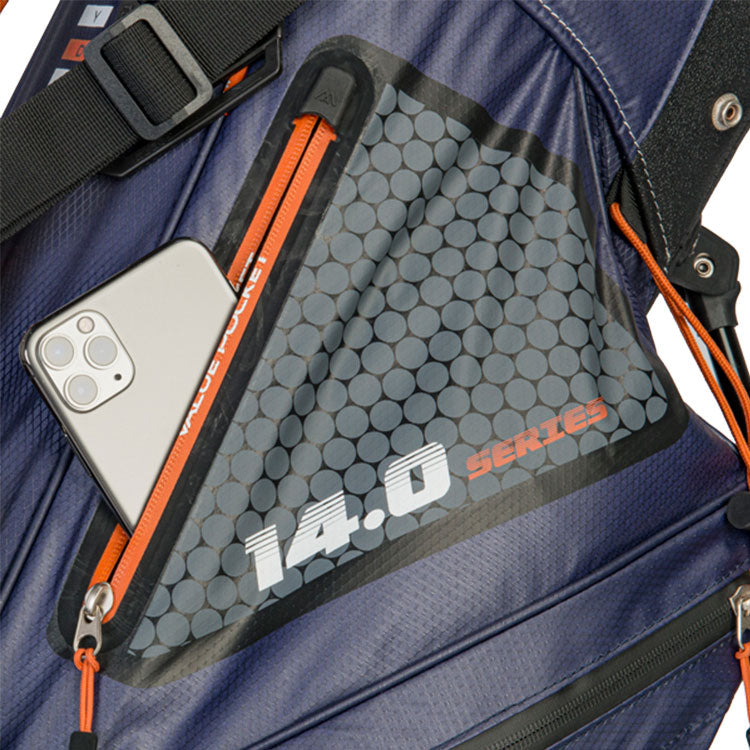  Big Max Dri-Lite Hybrid Tour Golf Stand Bag (Steel Blue/Black/Rust) Water Resistant With Maximum Organisation