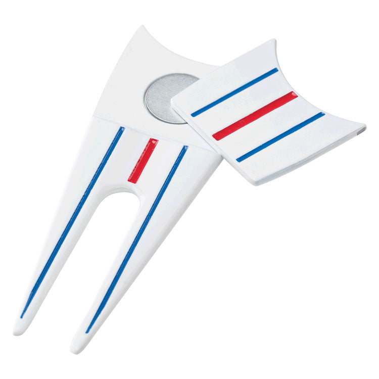  Callaway Triple Track Golf Divot Tool & Ball Marker (White) Triple Track Alignment With Ball Marker