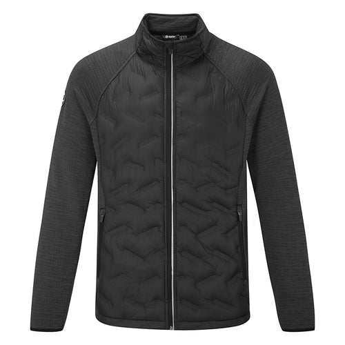  Abacus Elgin Hybrid Golf Wind Jacket (Black) Maximum Warmth With Padded Construction