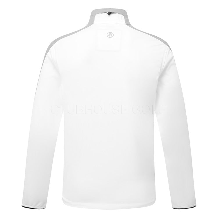  Abacus Bounce Full Zip Waterproof Golf Jacket (White/Grey) Very Breathable With Lightweight Protection