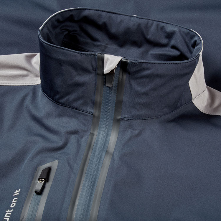  Abacus Bounce Full Zip Waterproof Golf Jacket (Navy/Grey) Very Breathable With Lightweight Protection