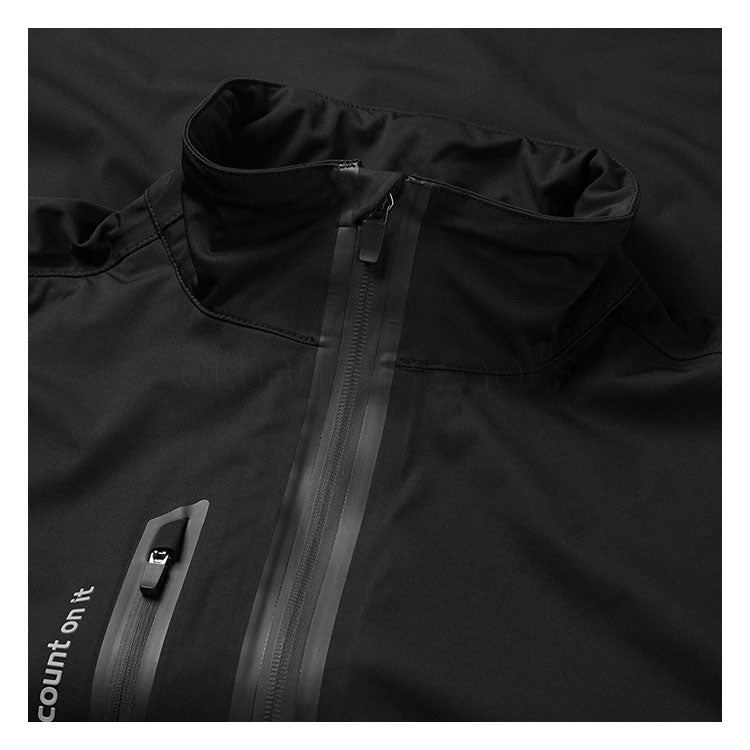 Abacus Bounce Full Zip Waterproof Golf Jacket (Black) Very Breathable With Lightweight Protection