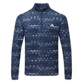  Adidas Core Print 1/4 Zip Golf Sweater (Collegiate Navy/White) Midweight Knit Fabric For More Warmth