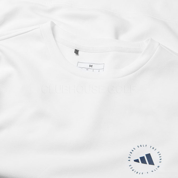  Adidas Crewneck Golf Sweater (White) Double Knit Fabric For More Warmth