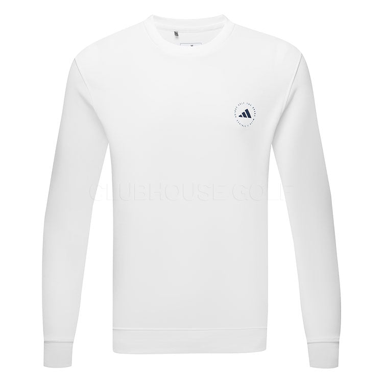  Adidas Crewneck Golf Sweater (White) Double Knit Fabric For More Warmth