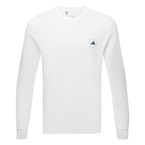  Adidas Crewneck Golf Sweater (White) Double Knit Fabric For More Warmth