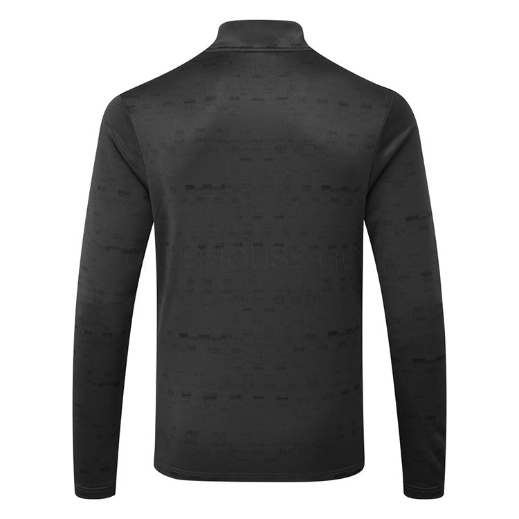  Adidas Core Print 1/4 Zip Golf Sweater (Carbon/Black) Midweight Knit Fabric For More Warmth