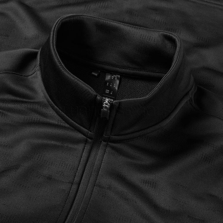  Adidas Core Print 1/4 Zip Golf Sweater (Carbon/Black) Midweight Knit Fabric For More Warmth