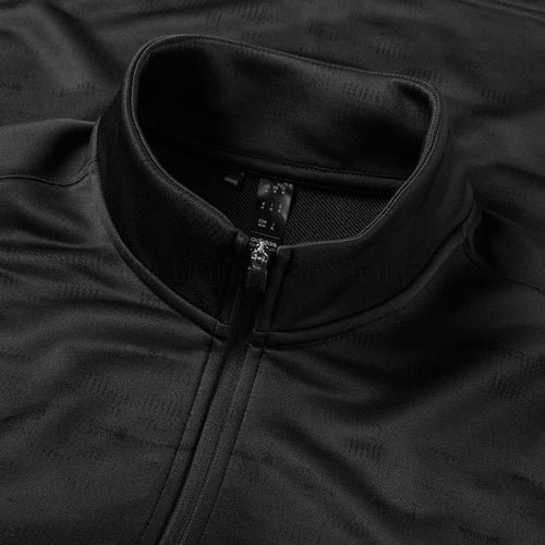  Adidas Core Print 1/4 Zip Golf Sweater (Carbon/Black) Midweight Knit Fabric For More Warmth