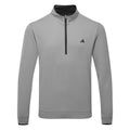  Adidas Primegreen UPF Lightweight 1/4 Zip Golf Sweater (Grey Three) Stretch Fleece Fabric For Enhanced Mobility
