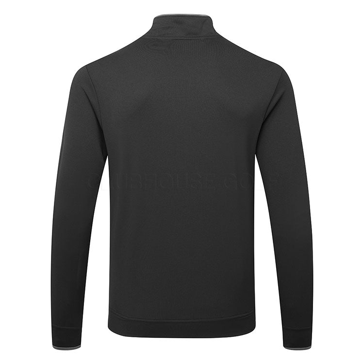  Adidas Primegreen UPF Lightweight 1/4 Zip Golf Sweater (Black) Stretch Fleece Fabric For Enhanced Mobility