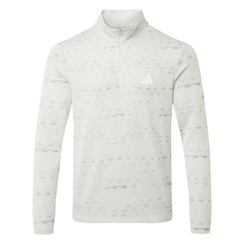  Adidas Core Print 1/4 Zip Golf Sweater (Wonder Silver) Midweight Knit Fabric For More Warmth