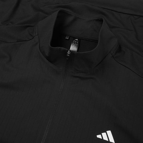  Adidas DWR Ultimate365 Tour 1/4 Zip Golf Sweater (Black) Stretch Knit Construction With Water Repellence