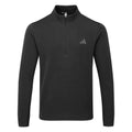  Adidas DWR Ultimate365 Textured 1/4 Zip Golf Sweater (Black/White) Double Knit Fabric With Water Repellence