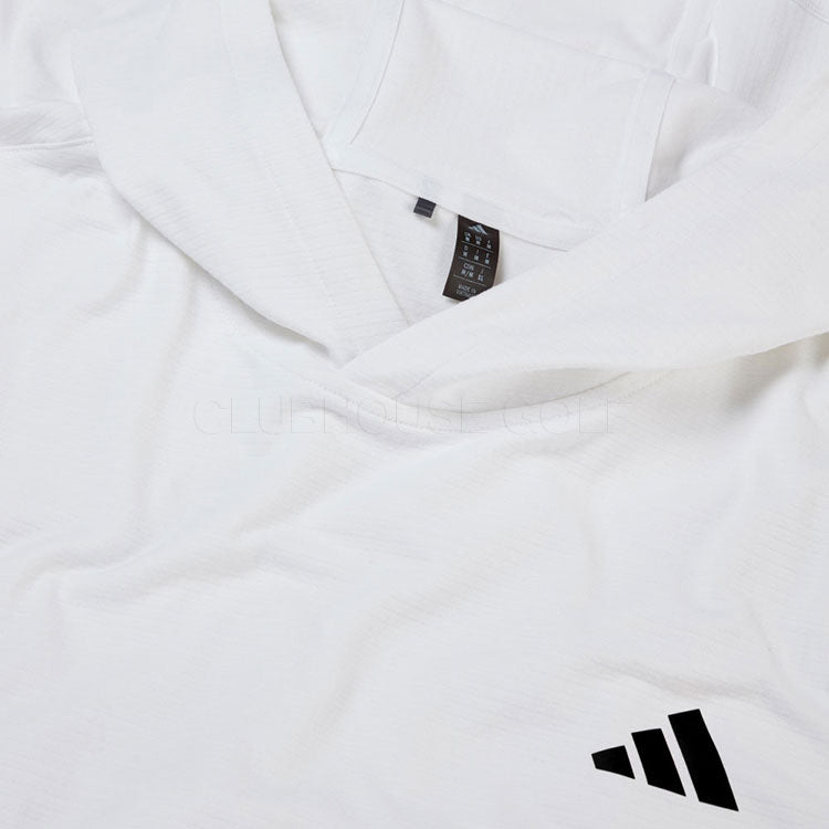  Adidas Ultimate365 Elevated Golf Hoodie (White) Double Knit Fabric For More Warmth