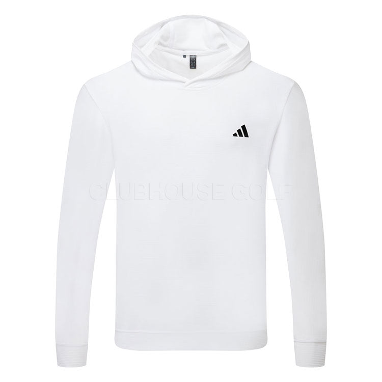  Adidas Ultimate365 Elevated Golf Hoodie (White) Double Knit Fabric For More Warmth