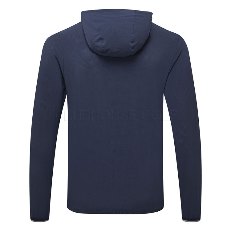  Adidas Ultimate365 Anorak Golf Hoodie (Collegiate Navy/Grey Three) Lighter Rain Protection With Stretch Fabric