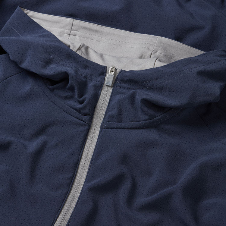 Adidas Ultimate365 Anorak Golf Hoodie (Collegiate Navy/Grey Three) Lighter Rain Protection With Stretch Fabric