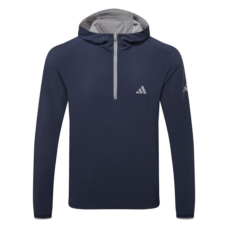  Adidas Ultimate365 Anorak Golf Hoodie (Collegiate Navy/Grey Three) Lighter Rain Protection With Stretch Fabric