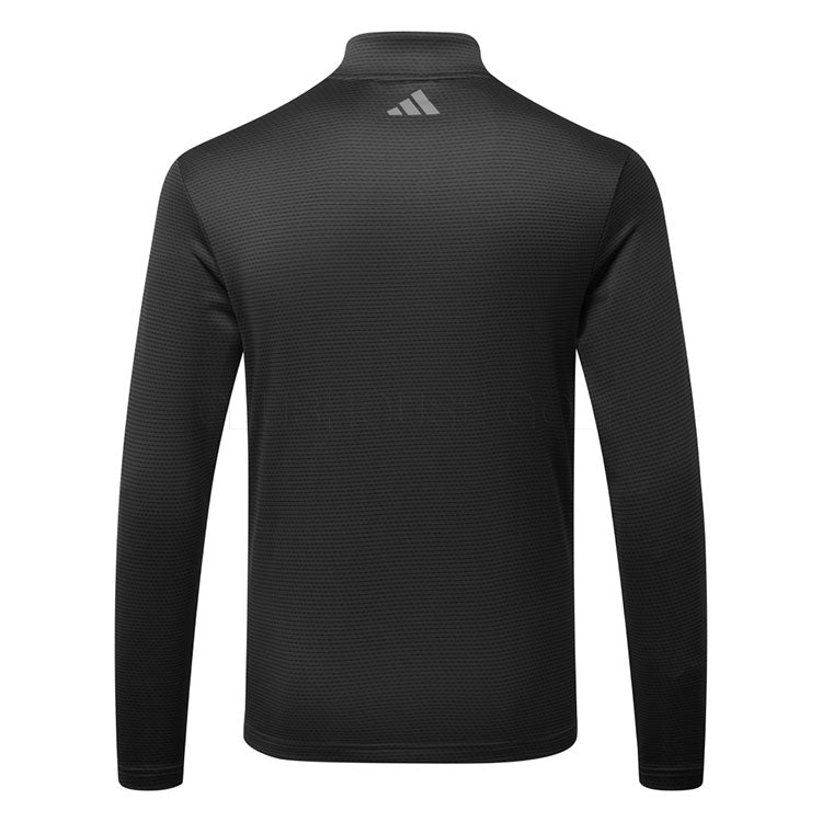  Adidas Core Print 1/4 Zip Golf Sweater (Carbon) Midweight Knit Fabric For More Warmth