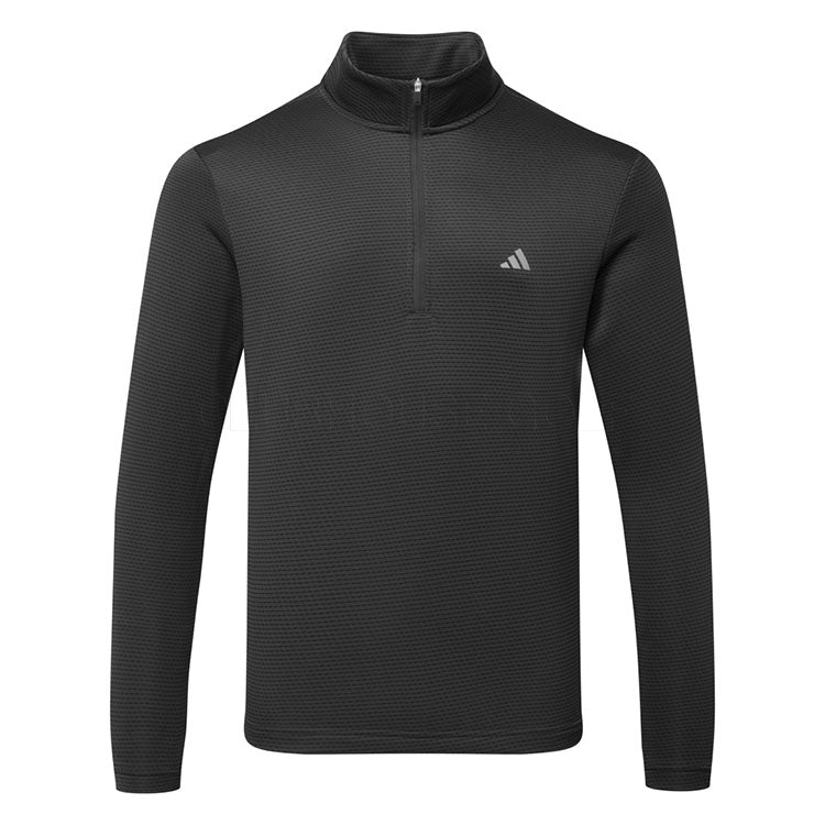  Adidas Core Print 1/4 Zip Golf Sweater (Carbon) Midweight Knit Fabric For More Warmth