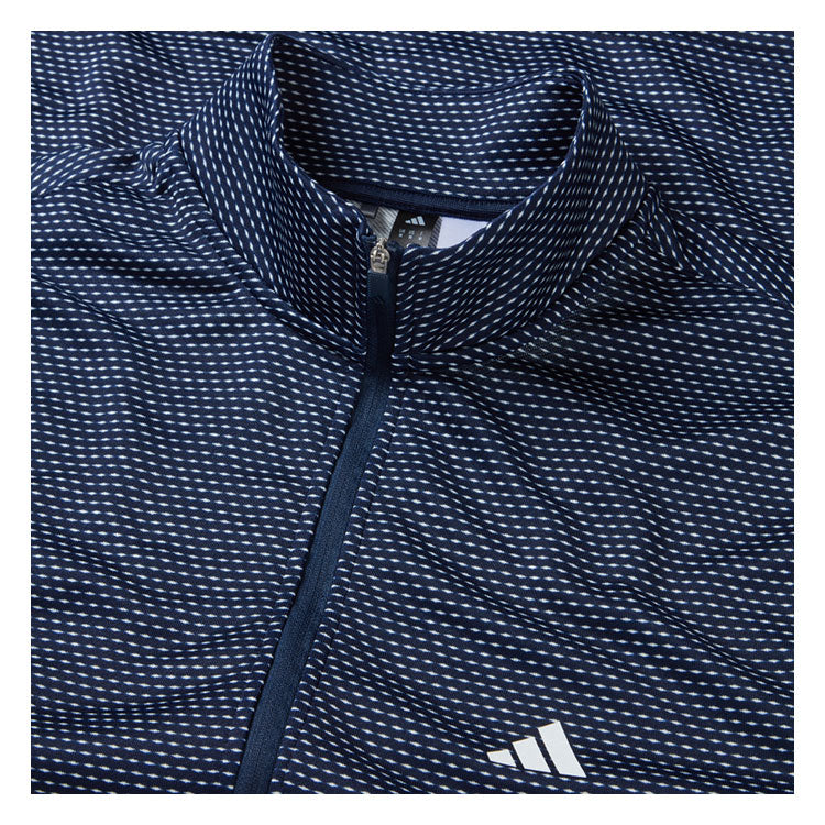  Adidas Core Print 1/4 Zip Golf Sweater (Collegiate Navy) Midweight Knit Fabric For More Warmth