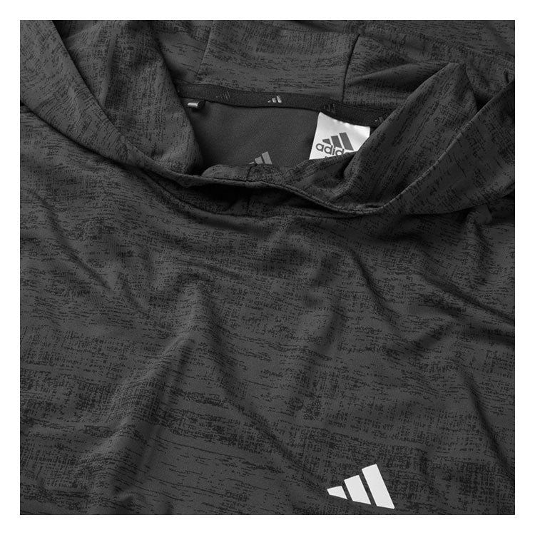 Adidas Core Print Golf Hoodie (Black/Carbon) Lightweight Knit Fabric For More Comfort