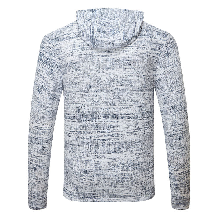  Adidas Core Print Golf Hoodie (White/Collegiate Navy) Lightweight Knit Fabric For More Comfort