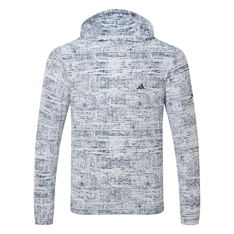  Adidas Core Print Golf Hoodie (White/Collegiate Navy) Lightweight Knit Fabric For More Comfort
