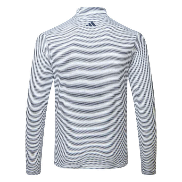  Adidas Core Print 1/4 Zip Golf Sweater (White/Navy) Midweight Knit Fabric For More Warmth