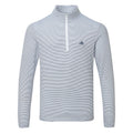  Adidas Core Print 1/4 Zip Golf Sweater (White/Navy) Midweight Knit Fabric For More Warmth