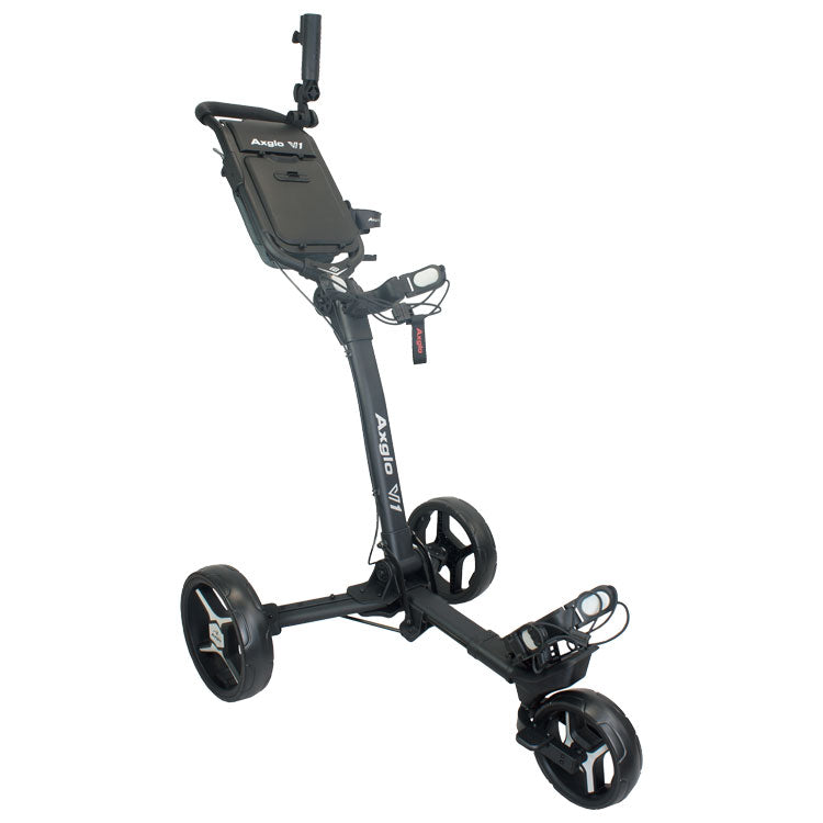  Axglo V1 3 Wheel Golf Trolley (Black/Grey) Compact Design With Quick Release Wheels