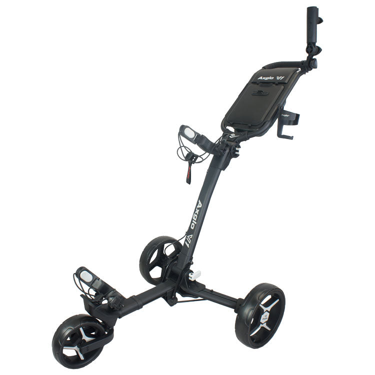  Axglo V1 3 Wheel Golf Trolley (Black/Grey) Compact Design With Quick Release Wheels