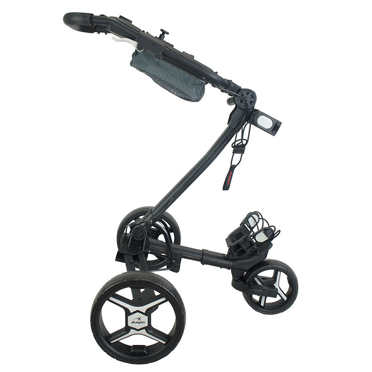  Axglo V1 3 Wheel Golf Trolley (Black/Grey) Compact Design With Quick Release Wheels