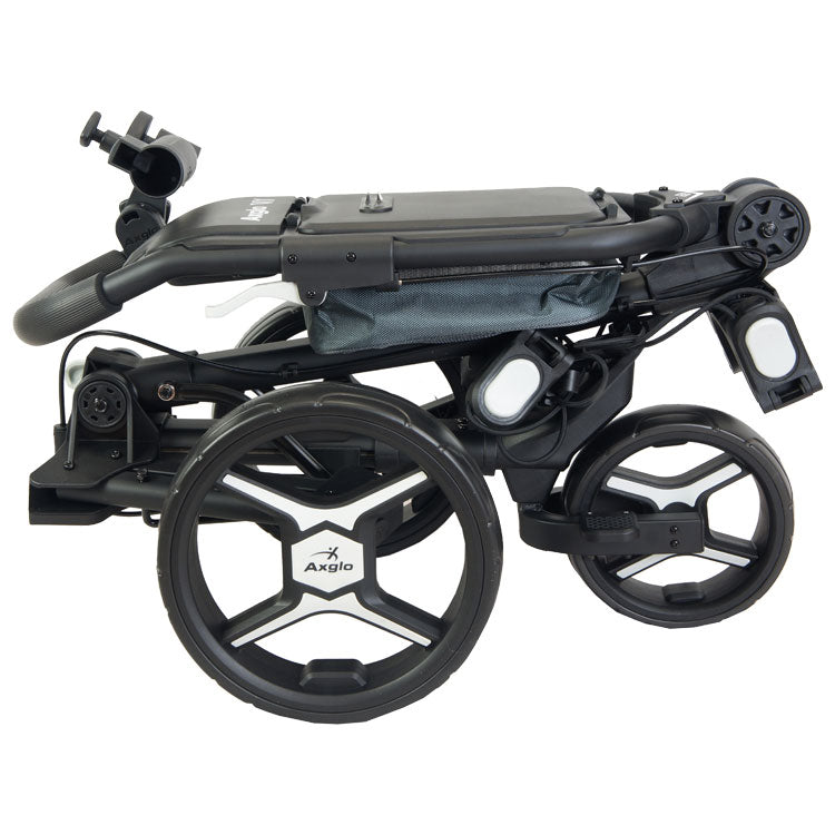  Axglo V1 3 Wheel Golf Trolley (Black/Grey) Compact Design With Quick Release Wheels