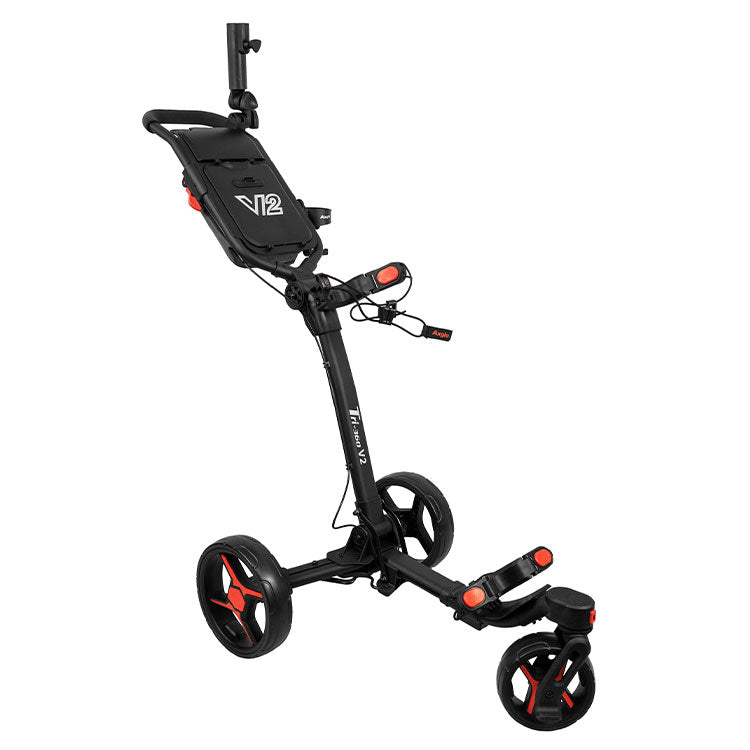  Axglo Tri-360 V2 3 Wheel Golf Trolley (Black/Red) Easier Moveability With Smooth Glide Design