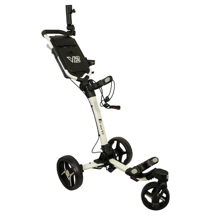  Axglo Tri-360 V2 3 Wheel Golf Trolley (White/Grey) Easier Moveability With Smooth Glide Design