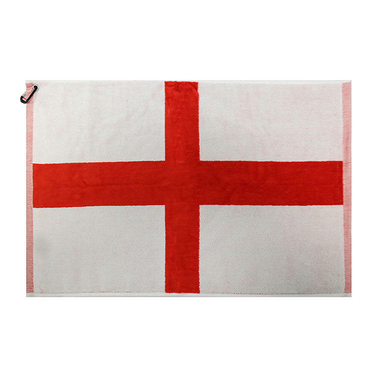  Brand Fusion Tri-Fold Velour England Flag Golf Towel (White/Red) Tri-Fold Velour Design In Nation Colours