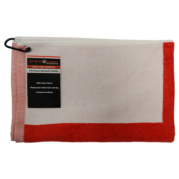  Brand Fusion Tri-Fold Velour England Flag Golf Towel (White/Red) Tri-Fold Velour Design In Nation Colours