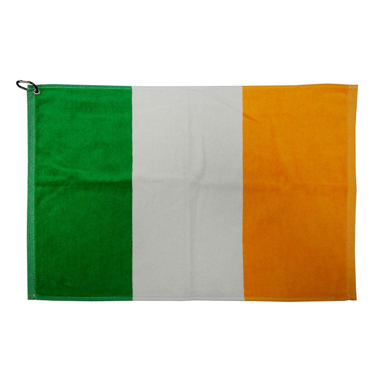  Brand Fusion Tri-Fold Velour Ireland Flag Golf Towel (Green/White/Orange) Tri-Fold Velour Design In Nation Colours