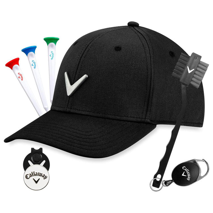  Callaway Cap Gift Set (Metal Icon Black) Perfect Gift Set With All Golfing Essentials