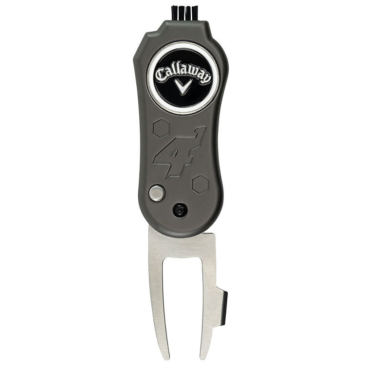  Callaway 4 In 1 Switch Blade Golf Divot Tool (Black) Includes Unique Club Cleaning Brush