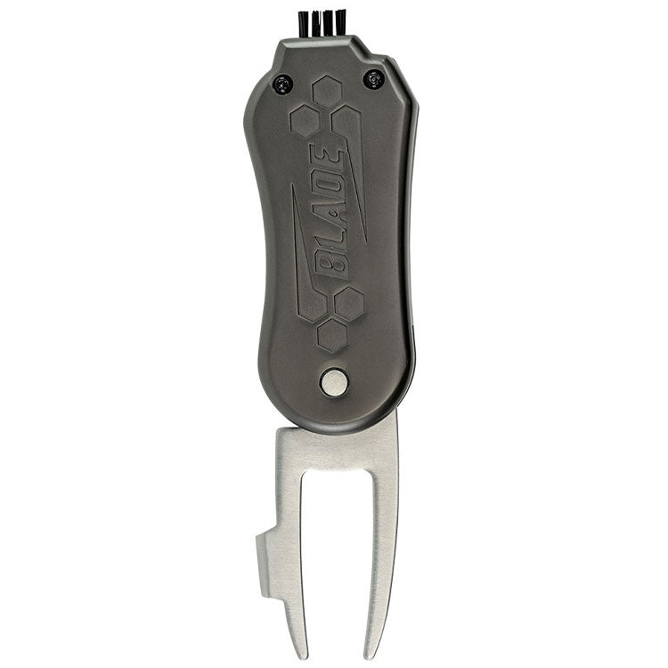 Callaway 4 In 1 Switch Blade Golf Divot Tool (Black) Includes Unique Club Cleaning Brush