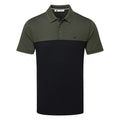  Calvin Klein Colour Block Golf Polo Shirt (Olive Marl/Black) More Breathable With Dri-Breeze Technology