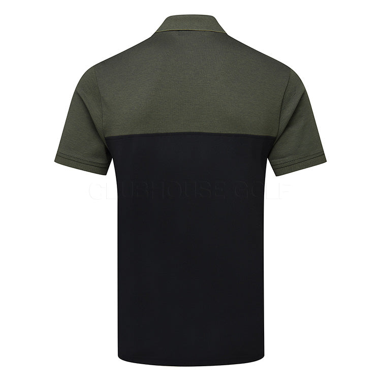  Calvin Klein Colour Block Golf Polo Shirt (Olive Marl/Black) More Breathable With Dri-Breeze Technology