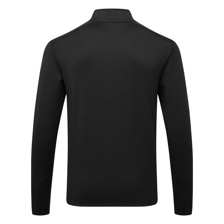  Calvin Klein Piped Classic 1/2 Zip Golf Sweater (Black/Grey) More Breathable With SmartTec Technology