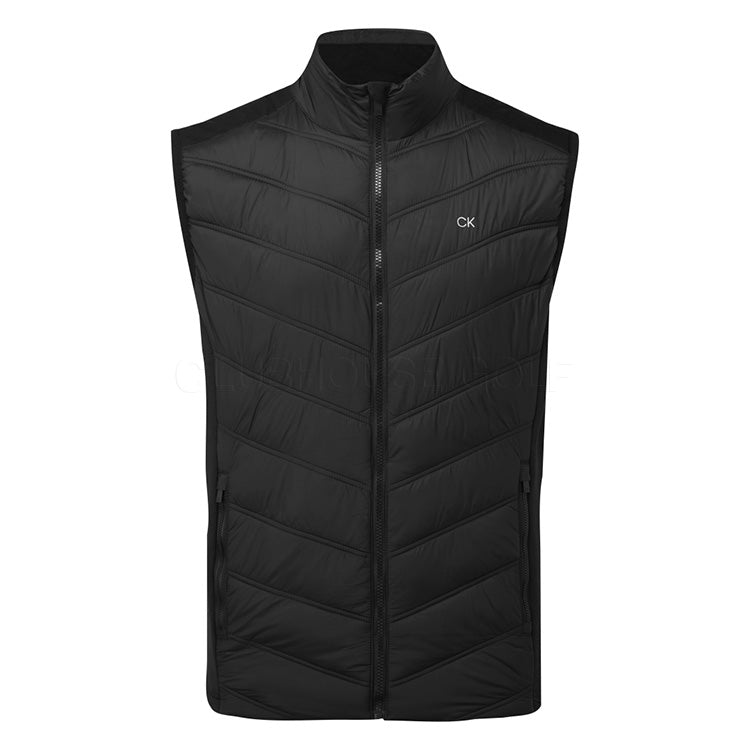  Calvin Klein Frontera Hybrid Golf Wind Vest (Black) Exceptional Warmth With Chill-Force Technology