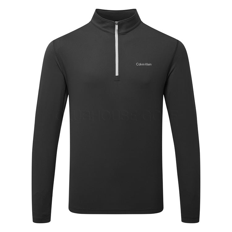  Calvin Klein Newport 1/2 Zip Golf Sweater (Black) More Breathable With SmartTec Technology